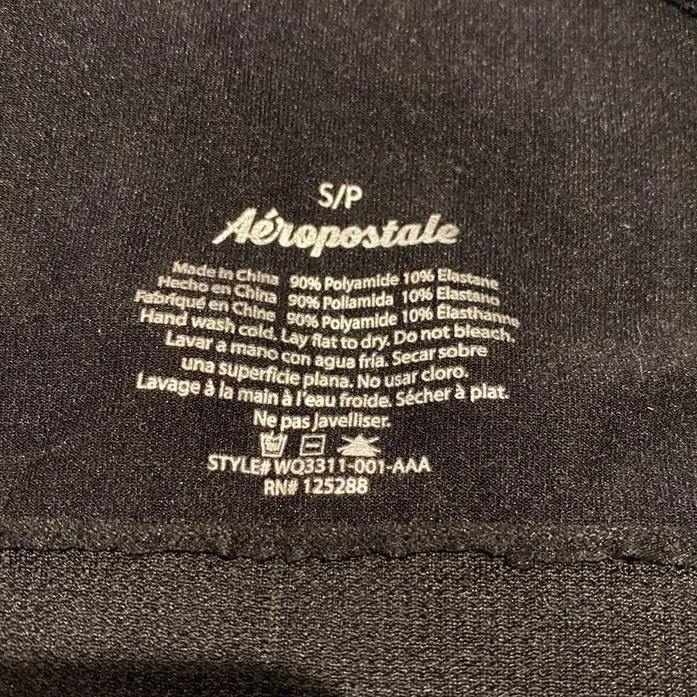 AEROPOSTALE Black Logo Band Racerback Sports Bra